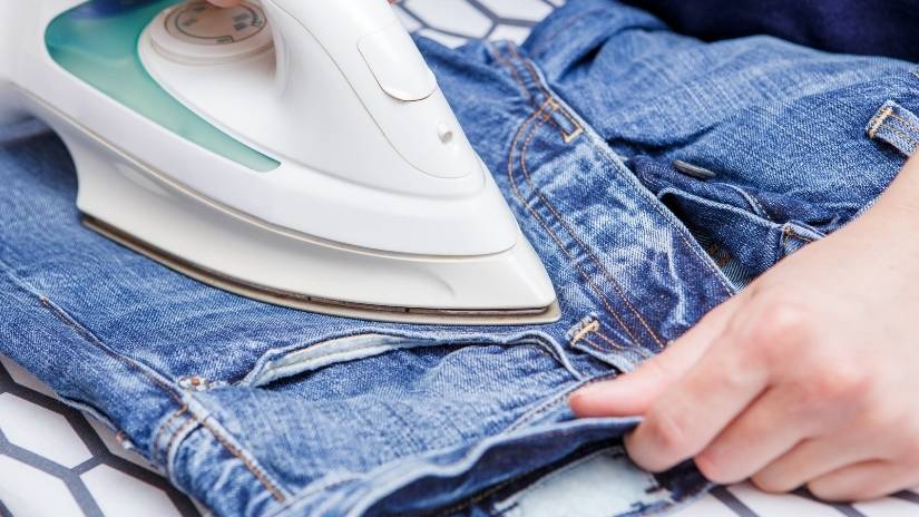 Ironing jeans
